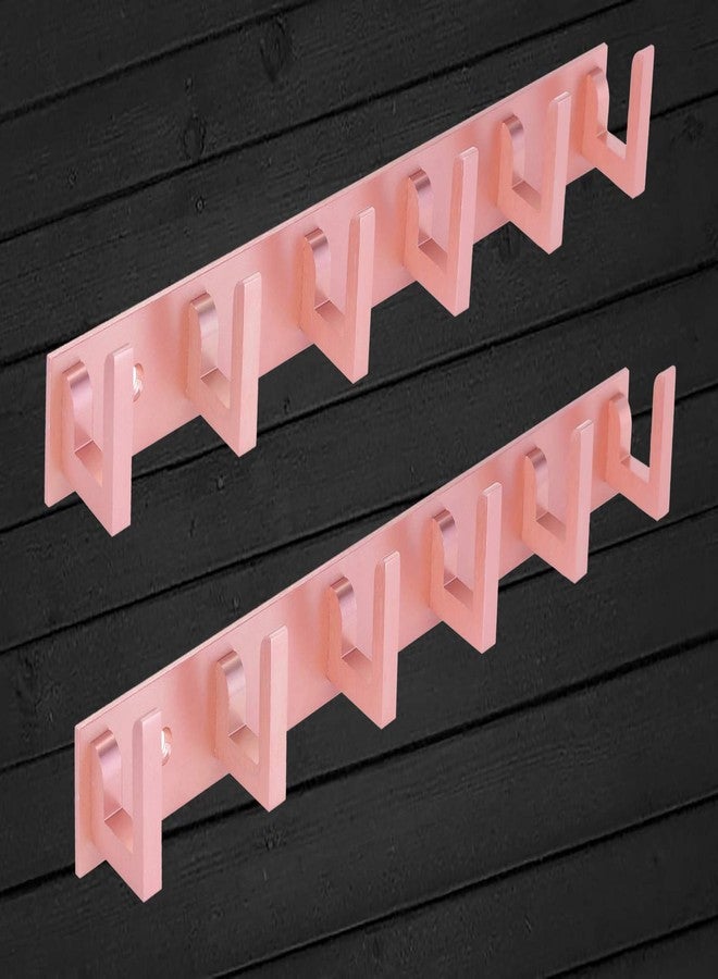 دوكوس خطافات تعليق ملابس الحمام المعدنية الحصرية من دوكوس، طويلة جدًا، بستة دبابيس (ذهبي وردي، 40 سم) - طقم من قطعتين - Image 1